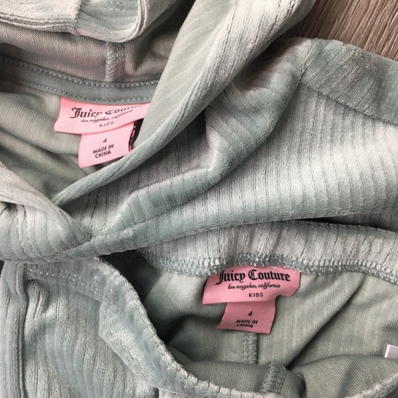 NWT Juicy Couture Little Girl's 2-Piece Velour Pajama Set Green Size 4 - Picture 3 of 5